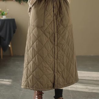 Women's Down Army Green Quilted Skirt