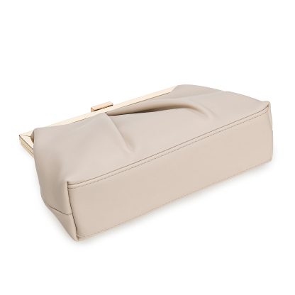 Women's Faux Leather Beige Clutch - Image 4