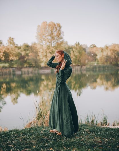 Women's Hooded Linen Maxi Dress - Image 6