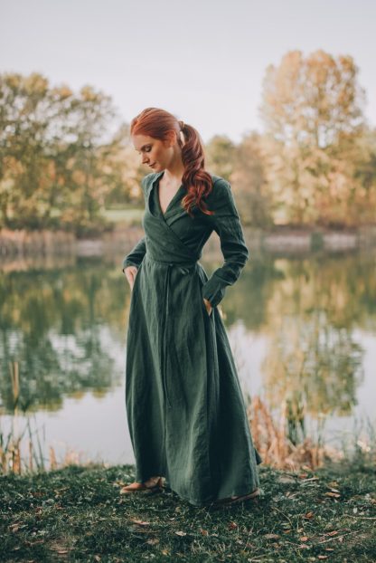 Women's Hooded Linen Maxi Dress - Image 4