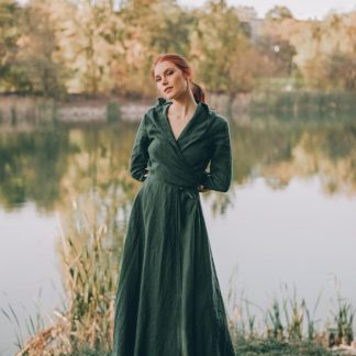 Women's Hooded Linen Maxi Dress
