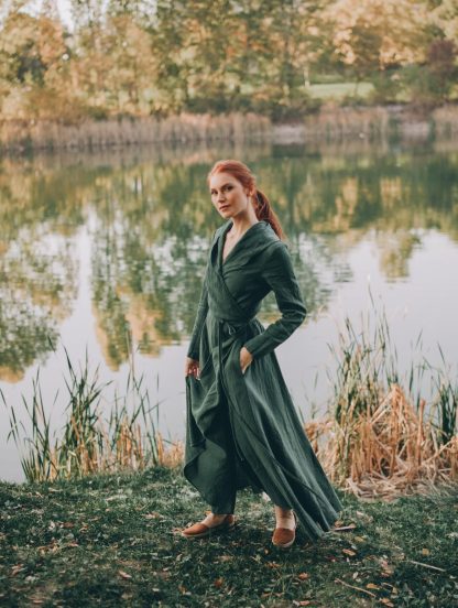 Women's Hooded Linen Maxi Dress - Image 2