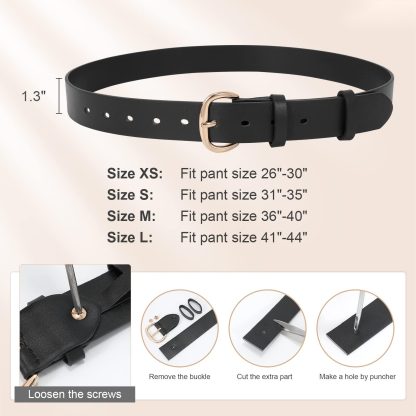 Women's Jeans Belt Gold Buckle - Image 3