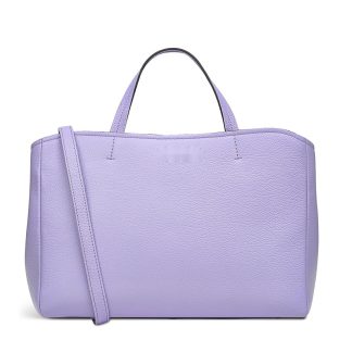 Women's Leather Open Lavender Shoulder Bag