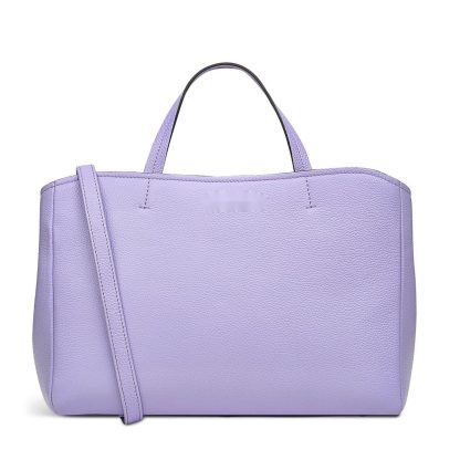 Women's Leather Open Lavender Shoulder Bag