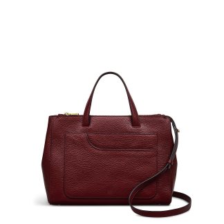 Women's Leather Zip Merlot Crossbody Bag