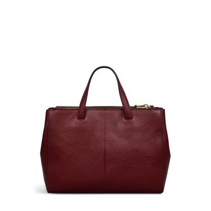 Women's Leather Zip Merlot Crossbody Bag - Image 2