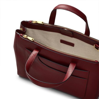 Women's Leather Zip Merlot Crossbody Bag - Image 4