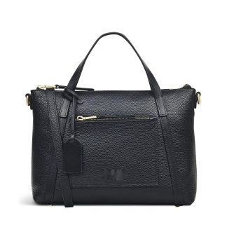 Women's Leather Zipper Black Crossbody Bag