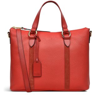 Women's Leather Zipper Red Crossbody Bag