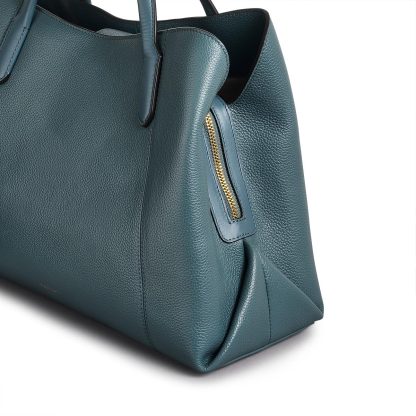 Women's Leather Zipper Uniform Crossbody Bag - Image 5