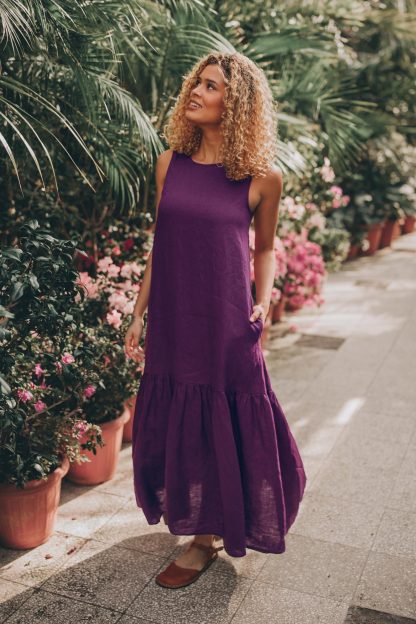 Women's Lightweight Sleeveless Linen Dress