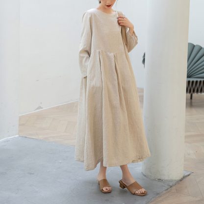 Women's Loose Linen Dress - Image 6
