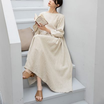 Women's Loose Linen Dress - Image 4