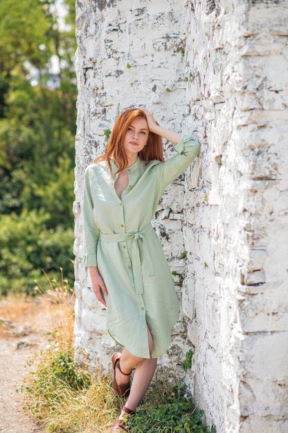 Women's Mint Button Dress - Image 6