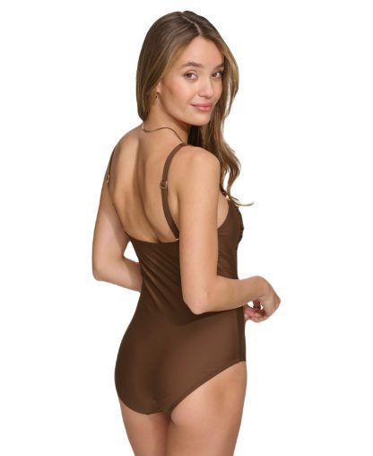 Women's One-Piece Swimsuit with Mocha Collar - Image 4