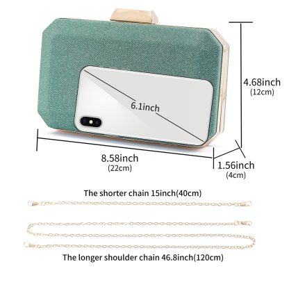 Women's Shiny Green Clutch - Image 2