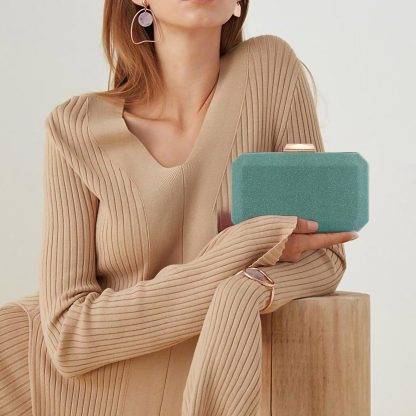 Women's Shiny Green Clutch - Image 3