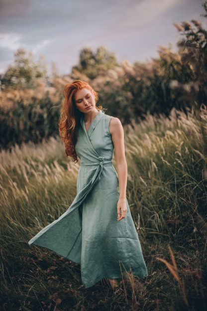 Women's Summer Classic Linen Dress - Image 5