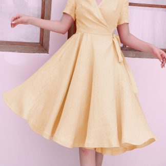 Women's Summer Linen Wrap Dress