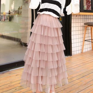 Women's Sweet Stretch Long Layered Skirt
