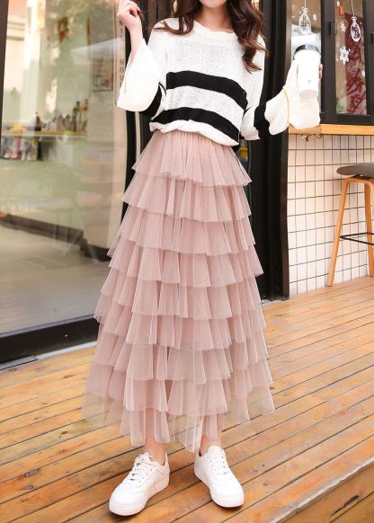 Women's Sweet Stretch Long Layered Skirt