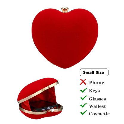 Women's Velvet Heart Clutch - Image 3
