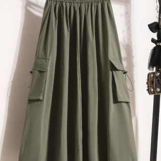 Women's Vintage Cotton Long Overall Skirt