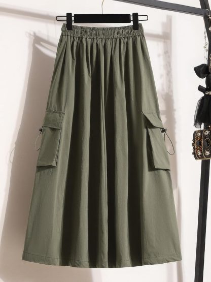 Women's Vintage Cotton Long Overall Skirt