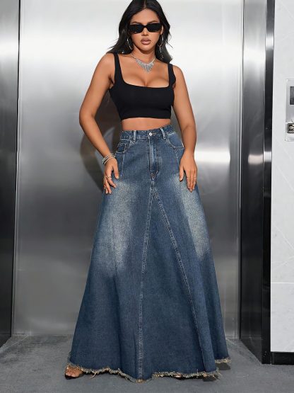 Women's Vintage Denim Skirt - Image 4