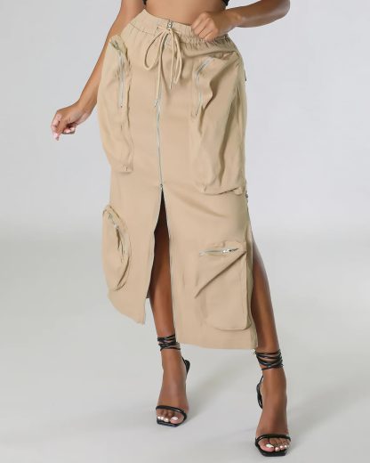 Women's Vintage Multi-Pocket Long Work Dress
