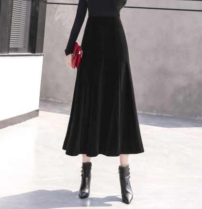 Women's Vintage Stretch A-Line Midi Skirt