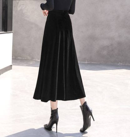 Women's Vintage Stretch A-Line Midi Skirt - Image 3