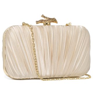Women's Wedding Champagne Gold-satin Clutch