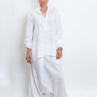 Women's White Linen Shirt