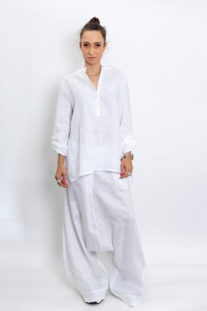 Women's White Linen Shirt