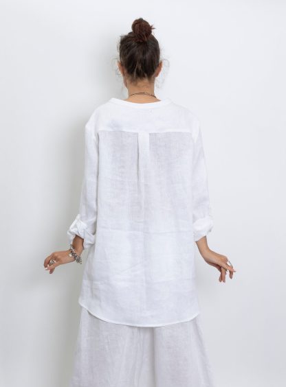 Women's White Linen Shirt - Image 3