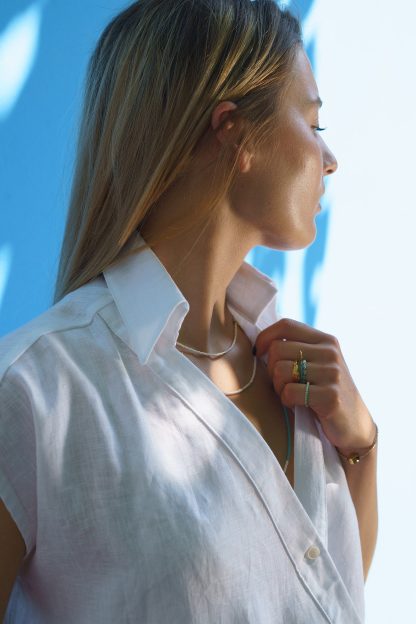 Women's White Organic Linen Shirt - Image 4
