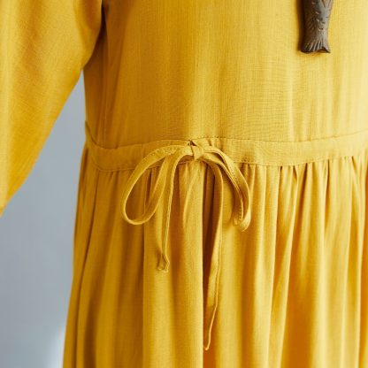 Women's Yellow Linen Dress - Image 2