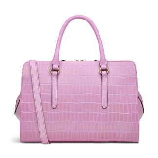 Women's Zippered Pink Crossbody Bag