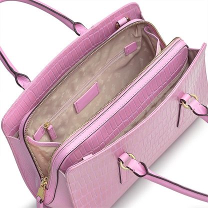 Women's Zippered Pink Crossbody Bag - Image 3