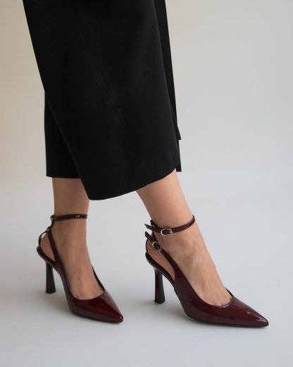 Women's ankle strap slingback stilettos
