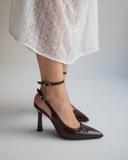 Women's ankle strap slingback stilettos - Image 2