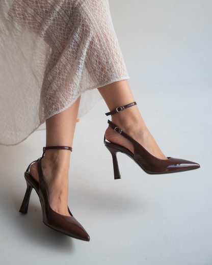 Women's ankle strap slingback stilettos - Image 4