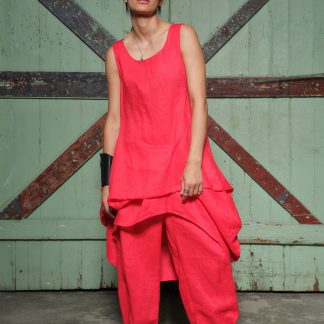 Women's asymmetric linen shirt