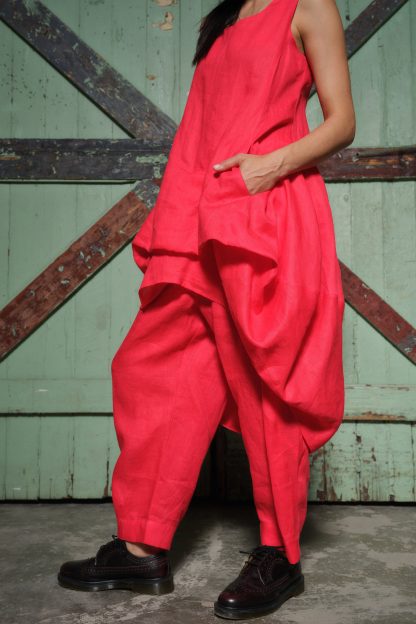 Women's asymmetric linen shirt - Image 4