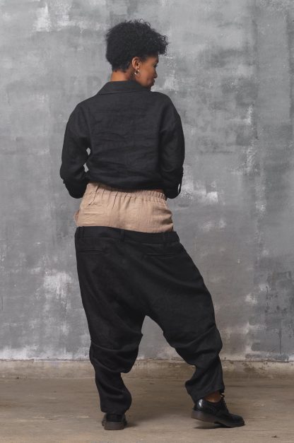 Women's black linen shirt - Image 5