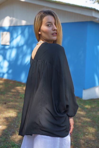 Women's black long sleeve shirt - Image 2