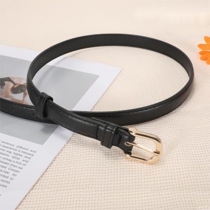 Women's black thin belt - Image 3