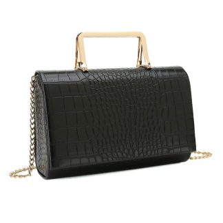 Women's crocodile leather handbag